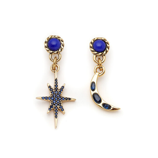 Moondust Lapis Pinned Earrings 