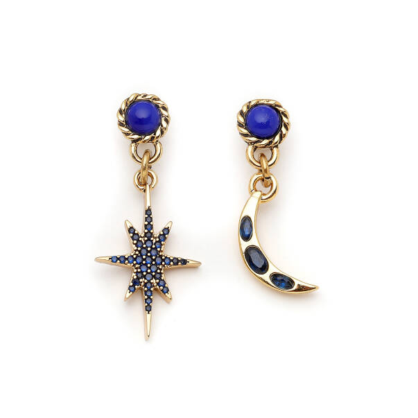 Moondust Lapis Pinned Earrings - 1