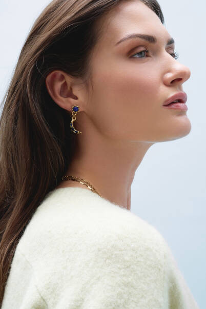 Moondust Lapis Pinned Earrings - 3