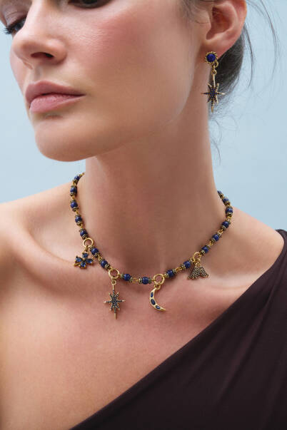 Moondust Lapis Pinned Earrings - 2