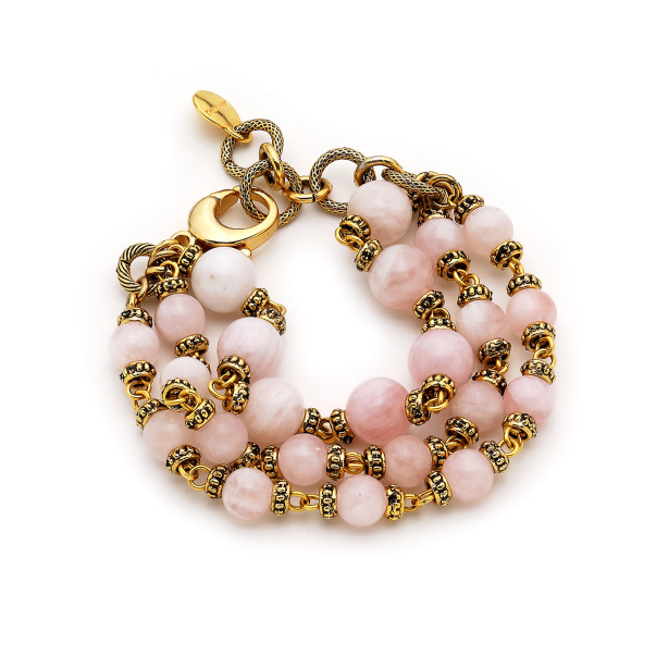 Moonlit Sea Pink Quartz Natural Stone Bracelet - 1