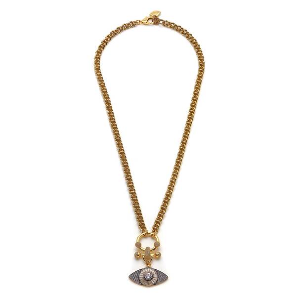 Mother Fire Zircon Eye Necklace - 1