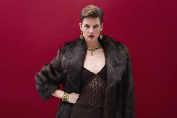 Muse Heart Charm Malachite Natural Stone Gold Plated Chain Necklace - 4