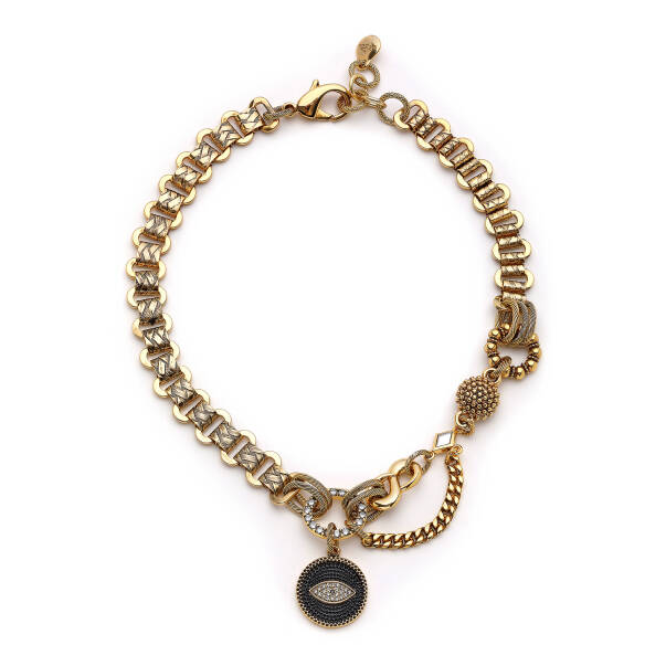 Myra Eye Charm Gold Plated Chain Necklace - 1