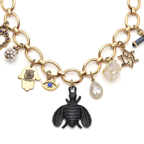 Mystic Bee Gold Plated Charm Necklace - 2