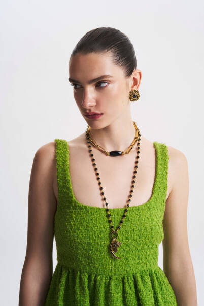 Mystic Onyx Gold Plated Chain Necklace - 3
