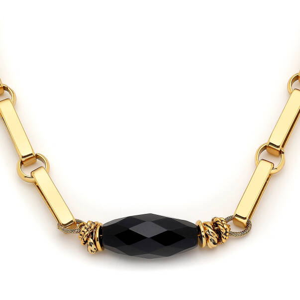 Mystic Onyx Gold Plated Chain Necklace - 4