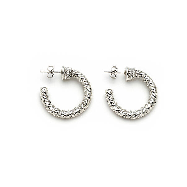 Mystic Silver Plated Hoop Stud Earrings - 1