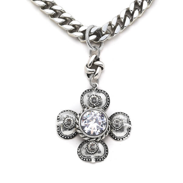 Mystique Clover Charm Silver Plated Necklace - 2