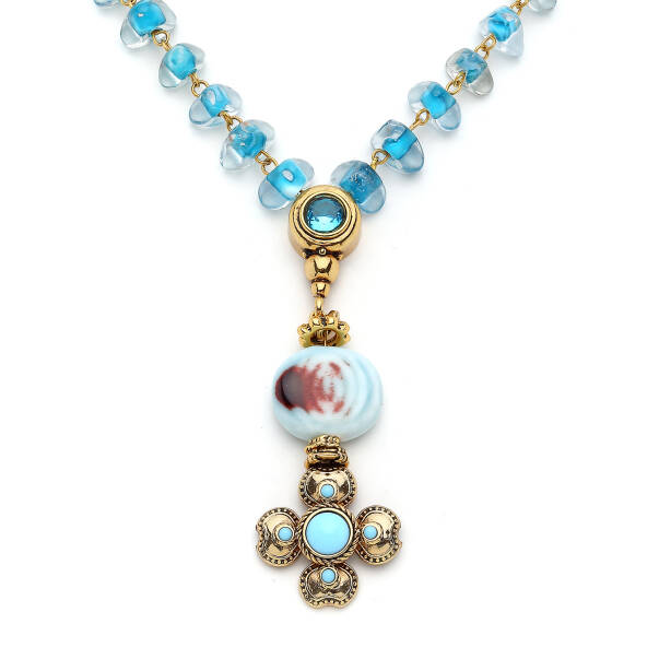 Nerina Clover Charm Turquoise Zircon Necklace - 2