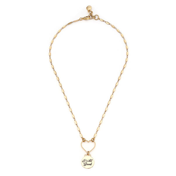 Nest Heart Charm Gold Plated Chain Necklace - 1
