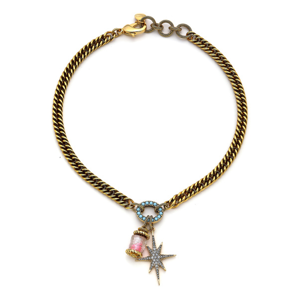 New Start Star Charm Gold Plated Chain Necklace - 1