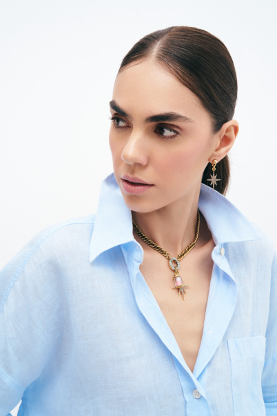 New Start Star Charm Gold Plated Chain Necklace - 2