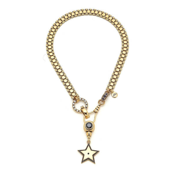Night Star Gold Plated Chain Star Charm Necklace - 1