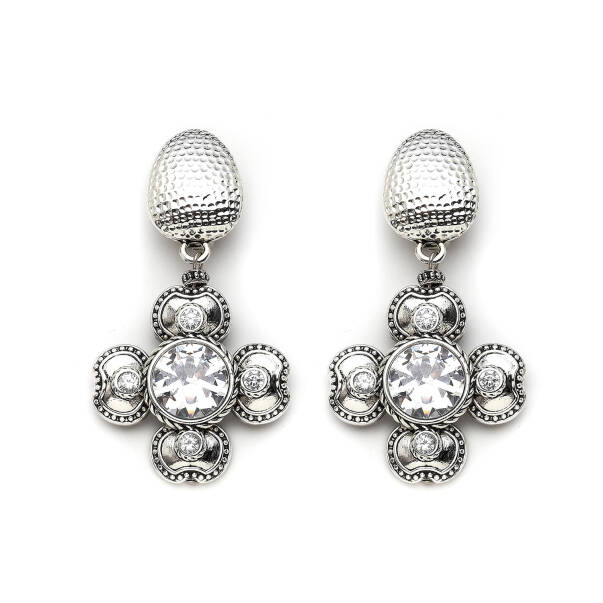 Noble Spark Clover Charm Silver Plated Clip-on Earrings - 1