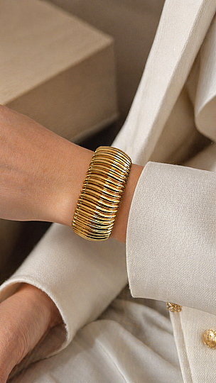 Noetia Gold Plated Cuff Bracelet - (1)