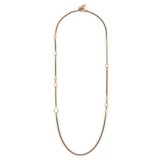 Noore Altın Kaplama Ayna Charm Zincir Kolye - 