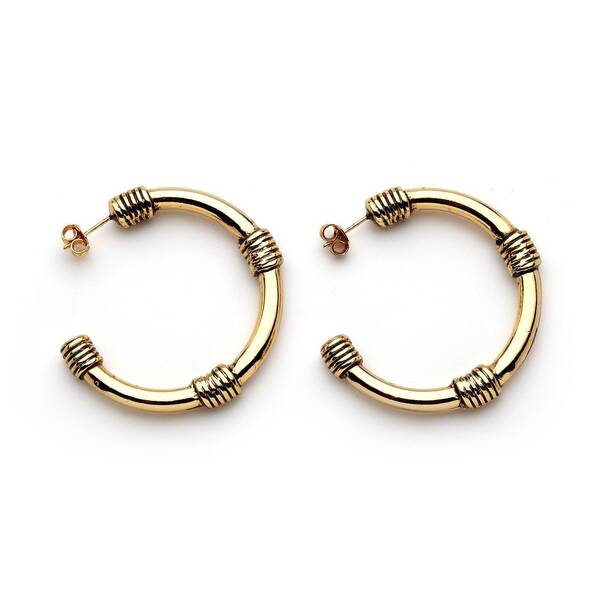 Norah Gold Plated Hoop Pinned Earrings - 1
