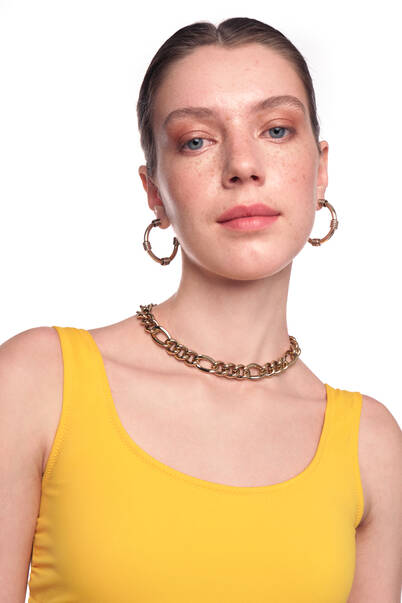 Norah Gold Plated Hoop Pinned Earrings - 5