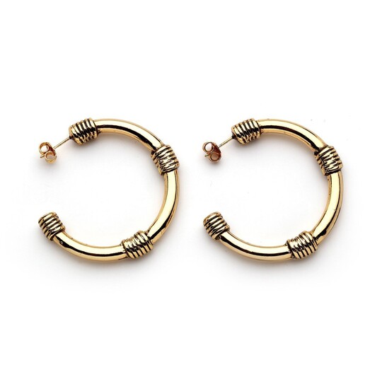 Norah Gold Plated Hoop Pinned Earrings - 
