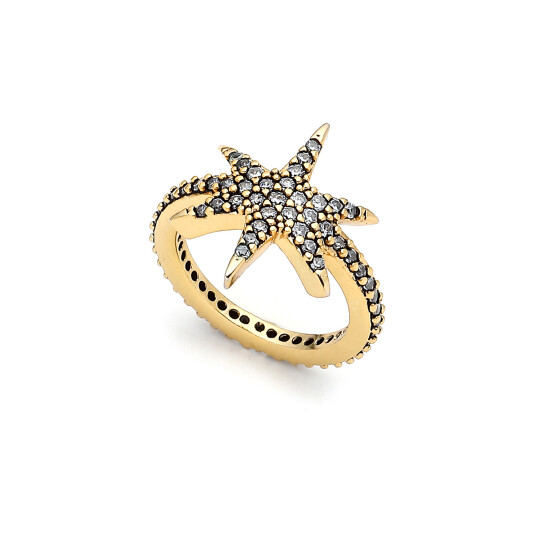 Northern Liove Gold Plated Star Zircon Ring 