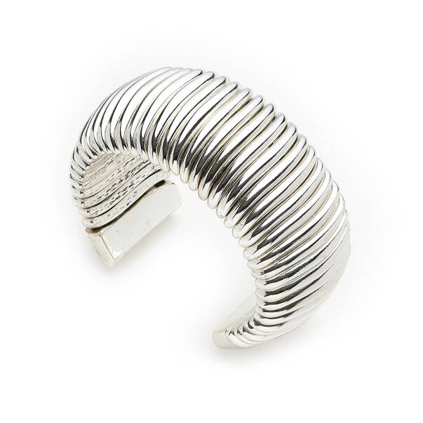 Numa Silver Plated Cuff Bracelet - 1