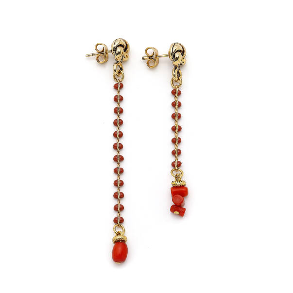 Ocean Bloom Chain Coral Natural Stone Earing - 1