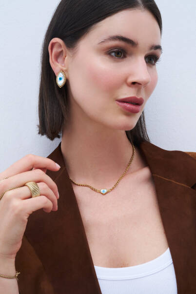 Ocean Eye Pinned Earrings - 2