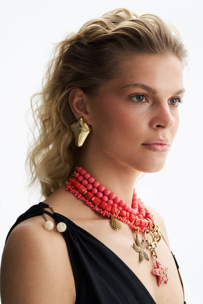Oceandulce Pink Coral Natural Stone Necklace - 2