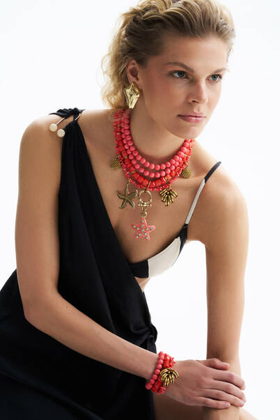 Oceandulce Pink Coral Natural Stone Necklace - 3