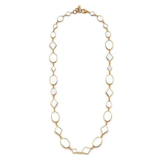 Omnia Gold Plated Mirror Charm Necklace - 