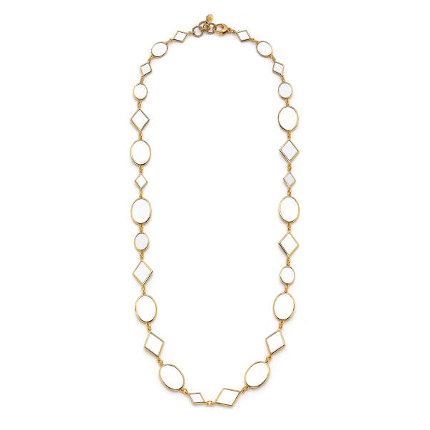 Omnia Gold Plated Mirror Charm Necklace - 1