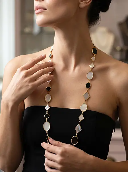 Omnia Gold Plated Mirror Charm Necklace - 1