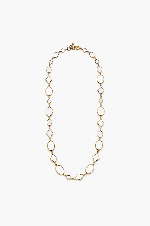 Omnia Gold Plated Mirror Charm Necklace - 