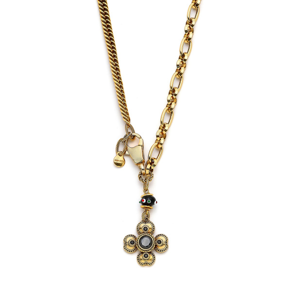 Opulence Gold Plated Clover Charm Chain Necklace - 7