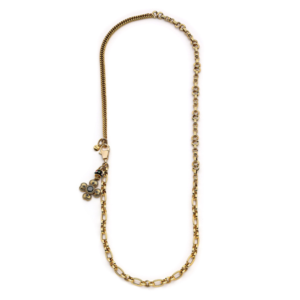 Opulence Gold Plated Clover Charm Chain Necklace - 6