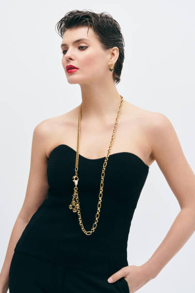 Opulence Gold Plated Clover Charm Chain Necklace - 2