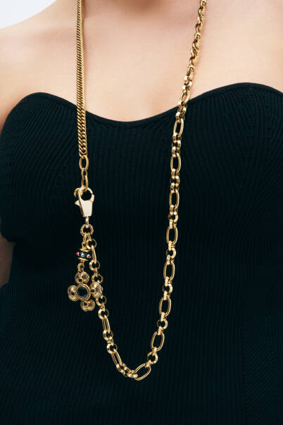 Opulence Gold Plated Clover Charm Chain Necklace - 4