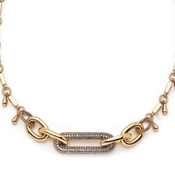 Orbit Zircon Charm Chain Necklace - 3