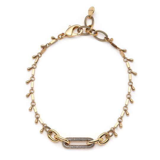 Orbit Zircon Charm Chain Necklace - 