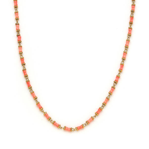 Original Pembe Mercan Doğaltaş Kolye - 1