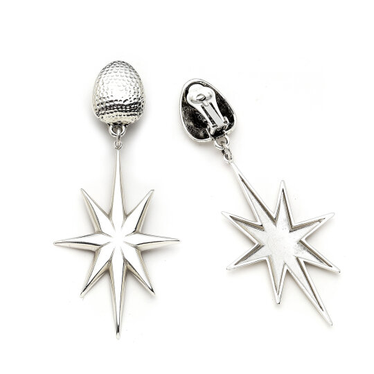 Orion Silver Plated Star Charm Clip-on Earrings - (1)