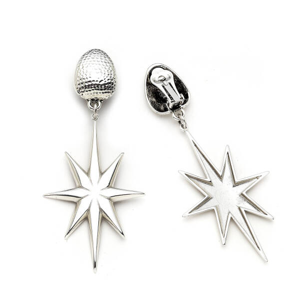 Orion Silver Plated Star Charm Clip-on Earrings - 2