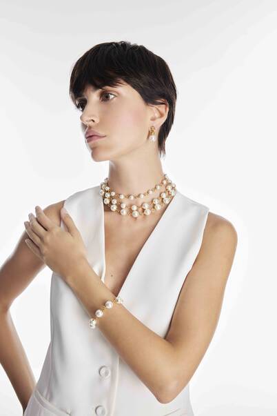 Orra Altın Kaplama İnci Bilezik - 2