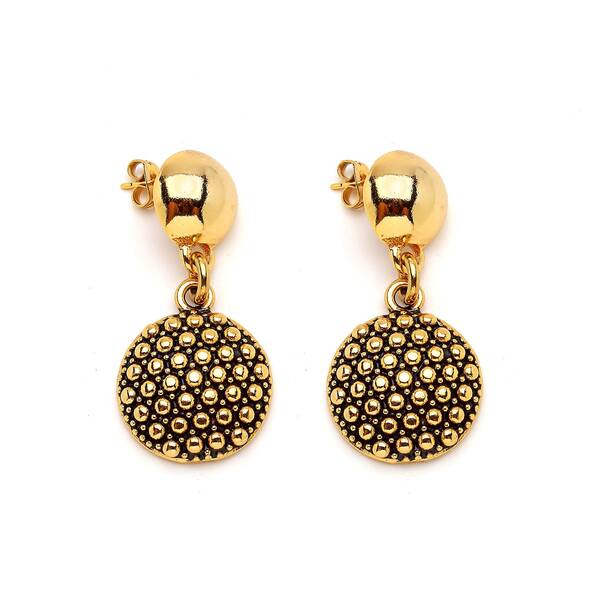 Party Ball Gold Plated Pinned Earrings - 1