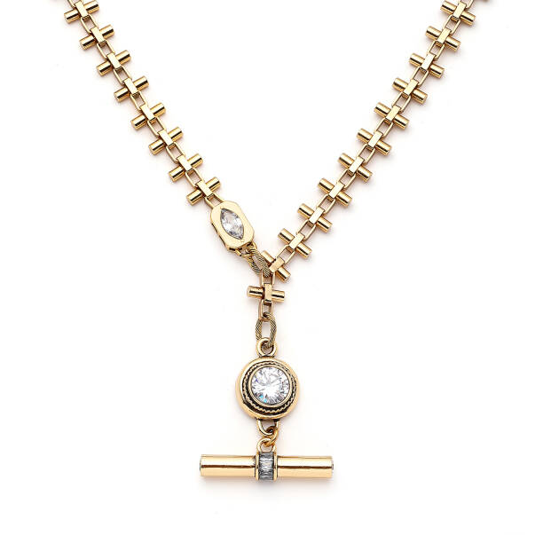 Pathlight Zirkon Charm Altın Kaplama Zincir Kolye - 3