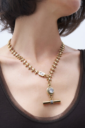 Pathlight Zirkon Charm Altın Kaplama Zincir Kolye - (1)