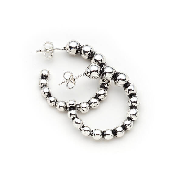 Paup Silver Plated Hoop Pinned Earrings - 3