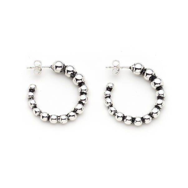 Paup Silver Plated Hoop Pinned Earrings - 1