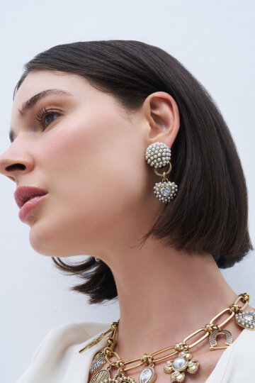 Pearl Amour Clip On Earrings - (1)